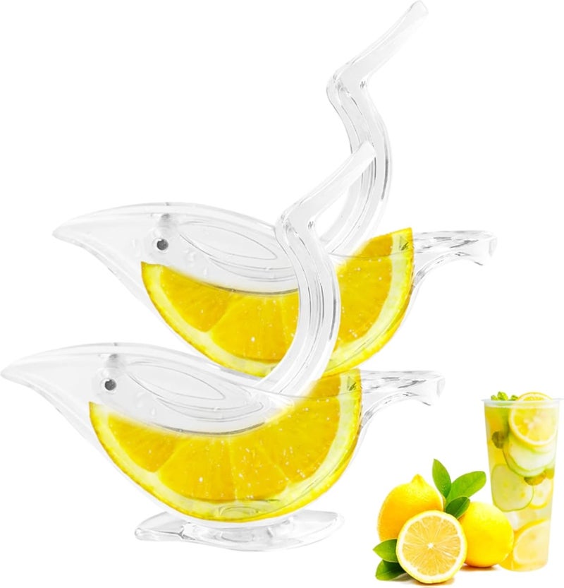 Bird Lemon Squeezer, Acrylic Manual Lemon Juicer, Portable Transparent Fruit Juicer, Hand Juicer for Orange Lemon Lime Pomegranate, Home Kitchen Gadgets (2Pack)